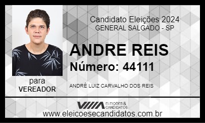 Candidato ANDRE REIS 2024 - GENERAL SALGADO - Eleições