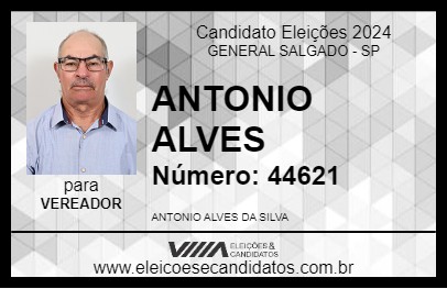 Candidato ANTONIO ALVES 2024 - GENERAL SALGADO - Eleições