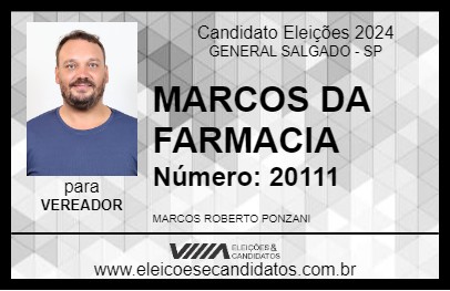 Candidato MARCOS DA FARMACIA 2024 - GENERAL SALGADO - Eleições