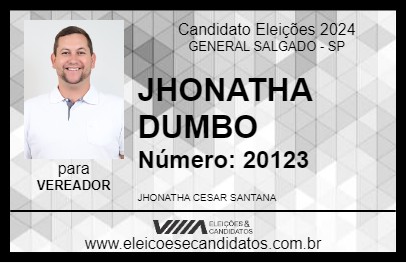 Candidato JHONATHA DUMBO 2024 - GENERAL SALGADO - Eleições