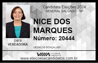 Candidato NICE DOS MARQUES 2024 - GENERAL SALGADO - Eleições