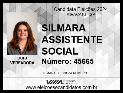 Candidato SILMARA ASSISTENTE SOCIAL 2024 - MIRACATU - Eleições