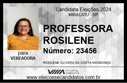 Candidato PROFESSORA ROSILENE 2024 - MIRACATU - Eleições