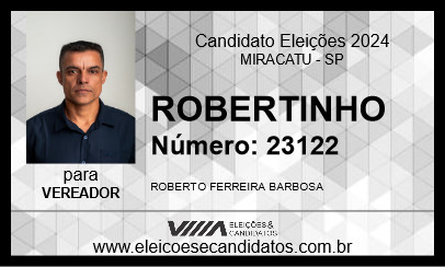 Candidato ROBERTINHO 2024 - MIRACATU - Eleições