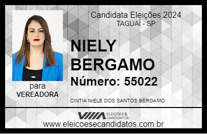 Candidato NIELY BERGAMO 2024 - TAGUAÍ - Eleições