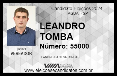 Candidato LEANDRO TOMBA 2024 - TAGUAÍ - Eleições