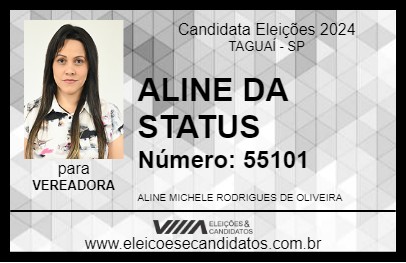 Candidato ALINE DA STATUS 2024 - TAGUAÍ - Eleições