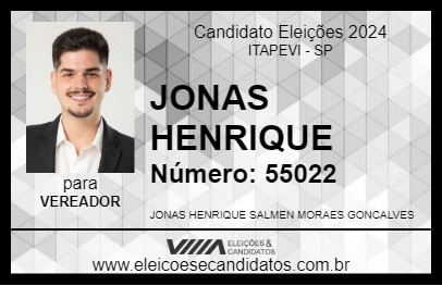 Candidato JONAS HENRIQUE 2024 - ITAPEVI - Eleições