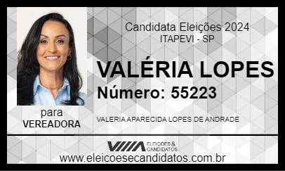 Candidato VALÉRIA LOPES 2024 - ITAPEVI - Eleições