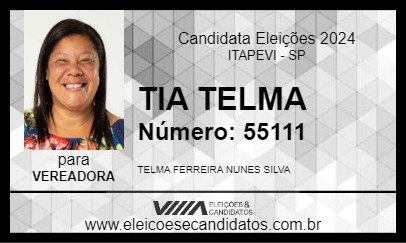 Candidato TIA TELMA 2024 - ITAPEVI - Eleições