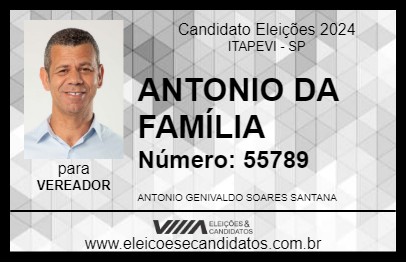 Candidato ANTONIO DA FAMÍLIA 2024 - ITAPEVI - Eleições