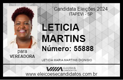 Candidato LETICIA MARTINS 2024 - ITAPEVI - Eleições