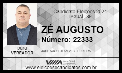 Candidato ZÉ AUGUSTO 2024 - TAGUAÍ - Eleições