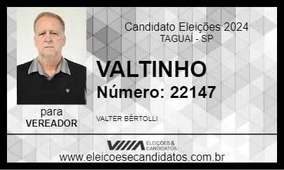 Candidato VALTINHO 2024 - TAGUAÍ - Eleições