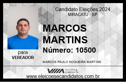 Candidato MARCOS MARTINS 2024 - MIRACATU - Eleições