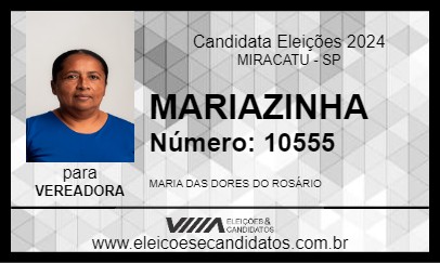 Candidato MARIAZINHA 2024 - MIRACATU - Eleições