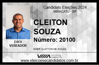 Candidato CLEITON SOUZA 2024 - MIRACATU - Eleições