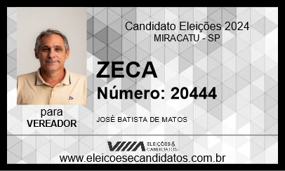 Candidato ZECA 2024 - MIRACATU - Eleições