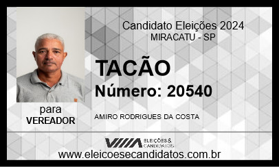 Candidato TACÃO 2024 - MIRACATU - Eleições