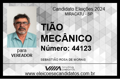 Candidato TIÃO MECÂNICO 2024 - MIRACATU - Eleições