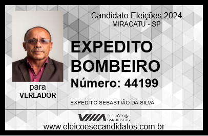 Candidato EXPEDITO BOMBEIRO 2024 - MIRACATU - Eleições