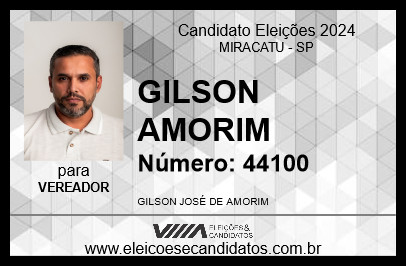 Candidato GILSON AMORIM 2024 - MIRACATU - Eleições