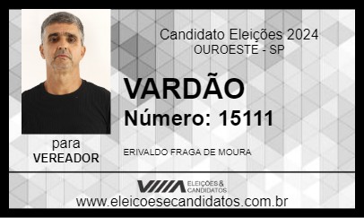 Candidato VARDÃO 2024 - OUROESTE - Eleições