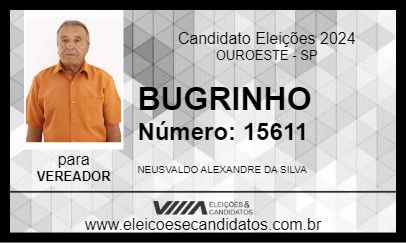 Candidato BUGRINHO 2024 - OUROESTE - Eleições