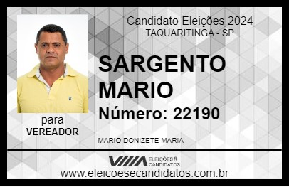 Candidato SARGENTO MARIO 2024 - TAQUARITINGA - Eleições