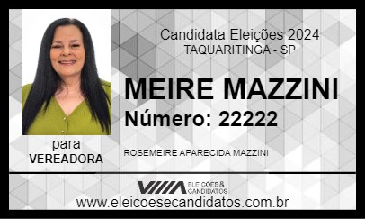 Candidato MEIRE MAZZINI 2024 - TAQUARITINGA - Eleições