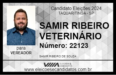 Candidato SAMIR RIBEIRO VETERINÁRIO 2024 - TAQUARITINGA - Eleições