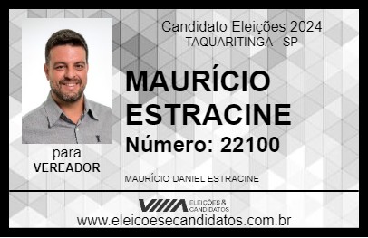 Candidato MAURÍCIO ESTRACINE 2024 - TAQUARITINGA - Eleições