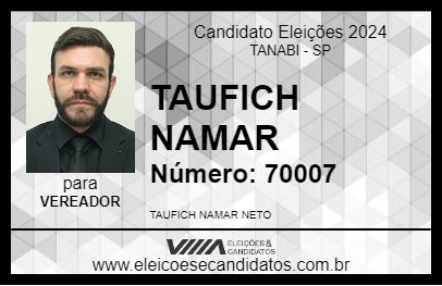 Candidato TAUFICH NAMAR 2024 - TANABI - Eleições