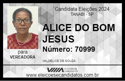 Candidato ALICE DO BOM JESUS 2024 - TANABI - Eleições