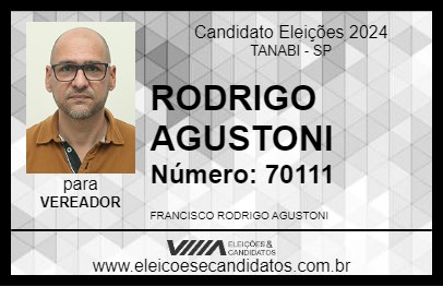 Candidato RODRIGO AGUSTONI 2024 - TANABI - Eleições