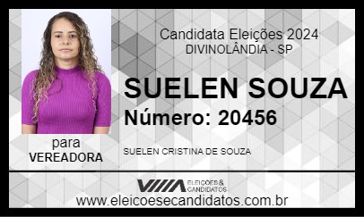 Candidato SUELEN SOUZA 2024 - DIVINOLÂNDIA - Eleições