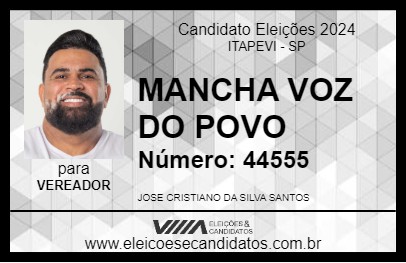 Candidato MANCHA VOZ DO POVO 2024 - ITAPEVI - Eleições