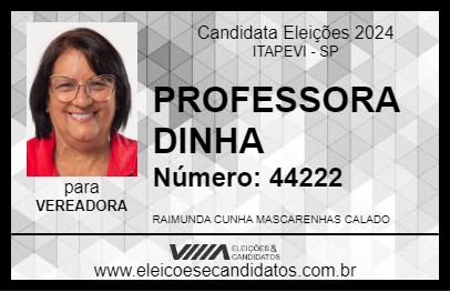 Candidato PROFESSORA DINHA 2024 - ITAPEVI - Eleições