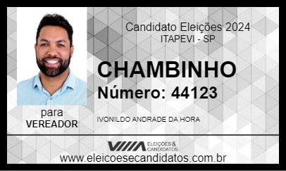 Candidato CHAMBINHO 2024 - ITAPEVI - Eleições