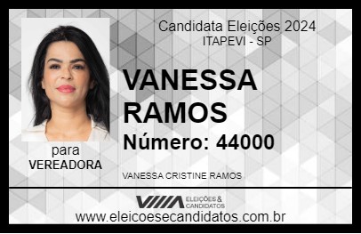 Candidato VANESSA RAMOS 2024 - ITAPEVI - Eleições