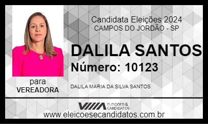 Candidato DALILA SANTOS 2024 - CAMPOS DO JORDÃO - Eleições