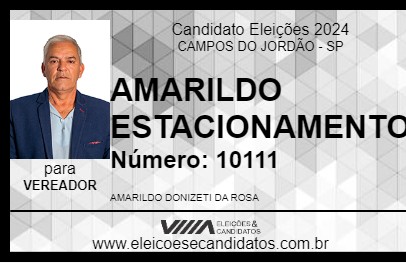 Candidato AMARILDO ESTACIONAMENTO 2024 - CAMPOS DO JORDÃO - Eleições