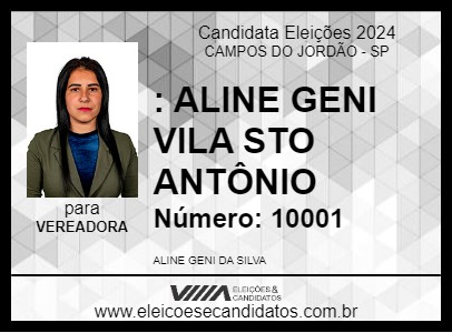 Candidato : ALINE GENI VILA STO ANTÔNIO 2024 - CAMPOS DO JORDÃO - Eleições