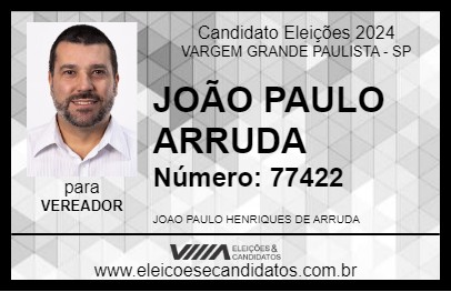 Candidato JOÃO PAULO ARRUDA 2024 - VARGEM GRANDE PAULISTA - Eleições