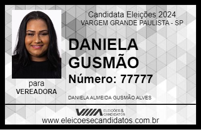 Candidato DANIELA GUSMÃO 2024 - VARGEM GRANDE PAULISTA - Eleições