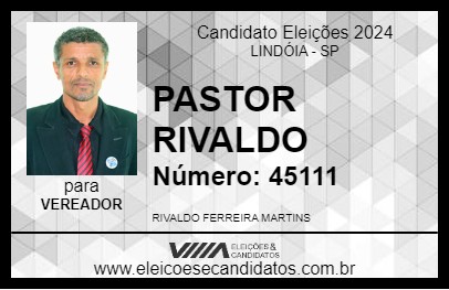 Candidato PASTOR RIVALDO 2024 - LINDÓIA - Eleições