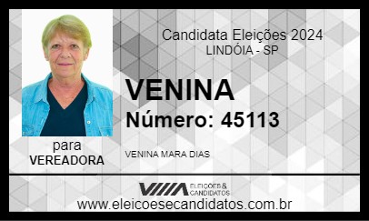 Candidato VENINA 2024 - LINDÓIA - Eleições