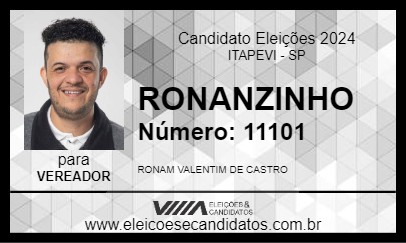 Candidato RONANZINHO 2024 - ITAPEVI - Eleições