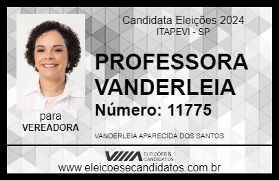 Candidato PROFESSORA VANDERLEIA 2024 - ITAPEVI - Eleições