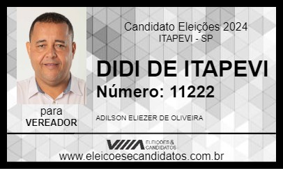 Candidato DIDI DE ITAPEVI 2024 - ITAPEVI - Eleições